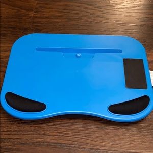 Blue Lap Desk for Phones, Ipads, and Laptops.
